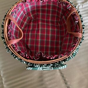 Longaberger Plaid Basket with Leather Handles
